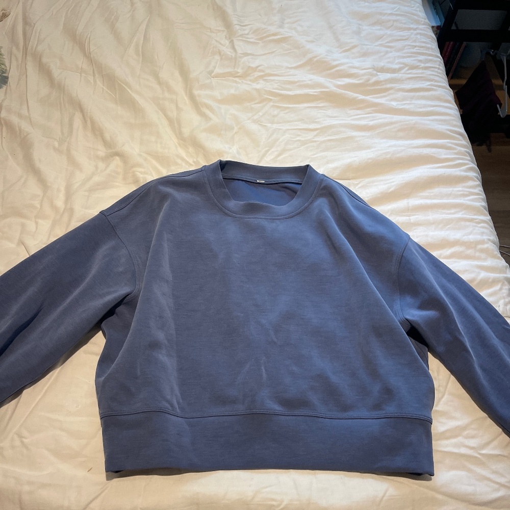 Lulu Lemon Periwinkle Perfectly Oversized Cropped Crew